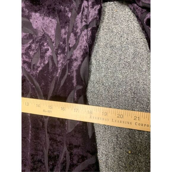 Vintage Plum Velour Textured Giwn By Rhapsody - Picture 7 of 10